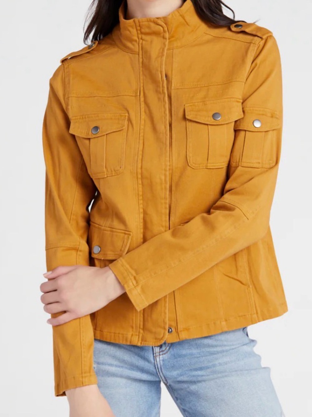 Thread & Supply Utility Jacket with Snap Pockets in Ochre Size Large